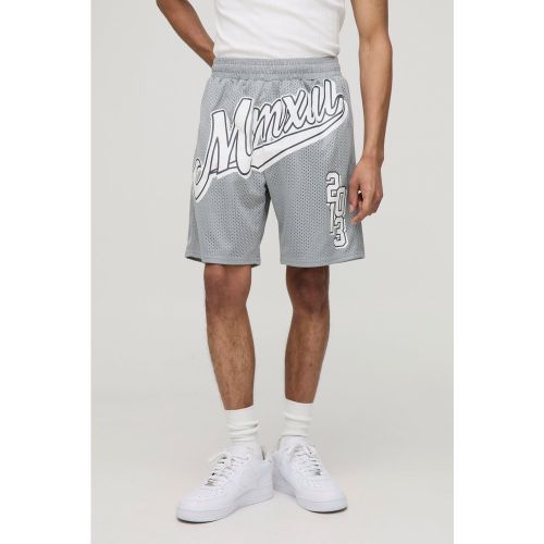 Short de basket universitaire mi-long en mesh - S - Boohooman - Modalova