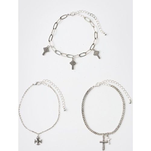 Lot de 3 bracelets à pendentif croix - ONE SIZE - Boohooman - Modalova