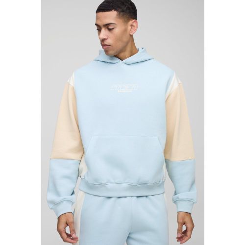 Sweat à capuche oversize color block - MAN homme - S - Boohooman - Modalova