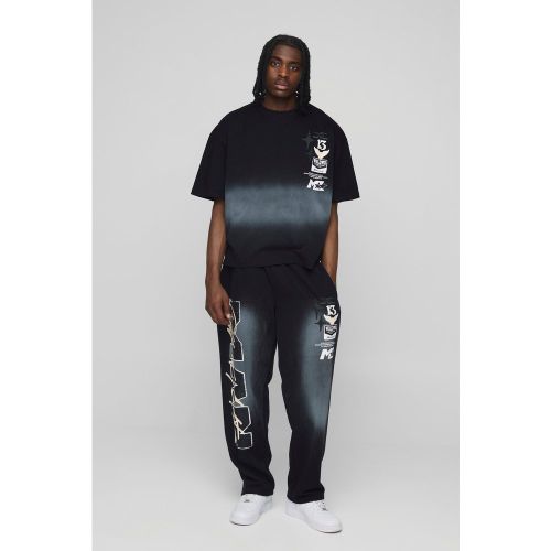 Ensemble oversize délavé avec t-shirt et jogging - MAN - S - Boohooman - Modalova