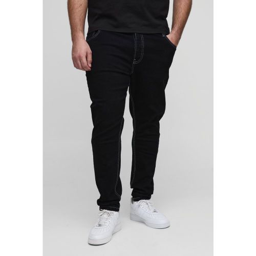 Grande taille - Jean stretch skinny à coutures contrastantes - 38 - Boohooman - Modalova