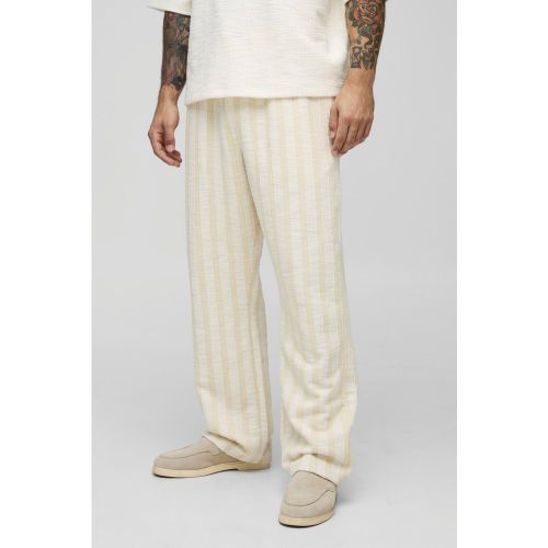 Jogging droit à rayures et motif jacquard - S - Boohooman - Modalova