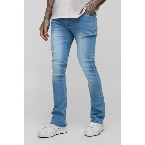 Tall - Jean flare stretch déchiré - 30 - Boohooman - Modalova