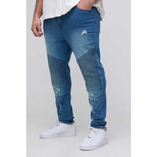 Grande taille - Jean biker super skinny - 38 - Boohooman - Modalova