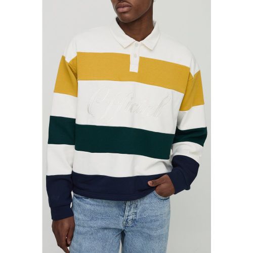 Sweat oversize rayé à broderie homme - S - Boohooman - Modalova