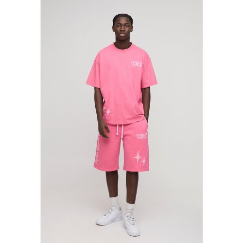 Ensemble oversize à imprimé étoile en relief homme - S - Boohooman - Modalova