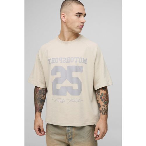 T-shirt oversize universitaire à col montant - S - Boohooman - Modalova