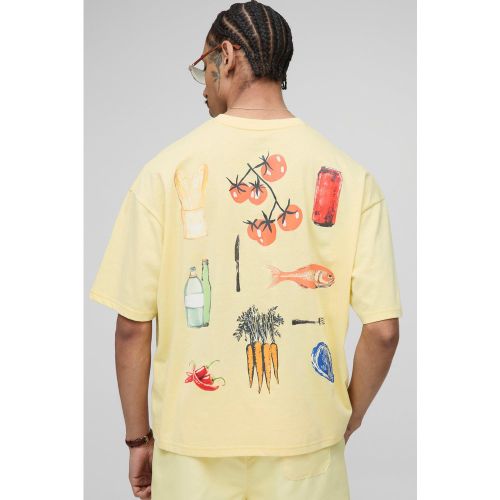 T-shirt oversize à imprimé nourriture - L - Boohooman - Modalova
