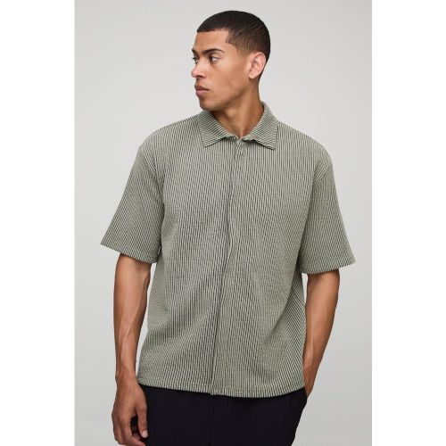 Chemise oversize côtelée en jersey - S - Boohooman - Modalova