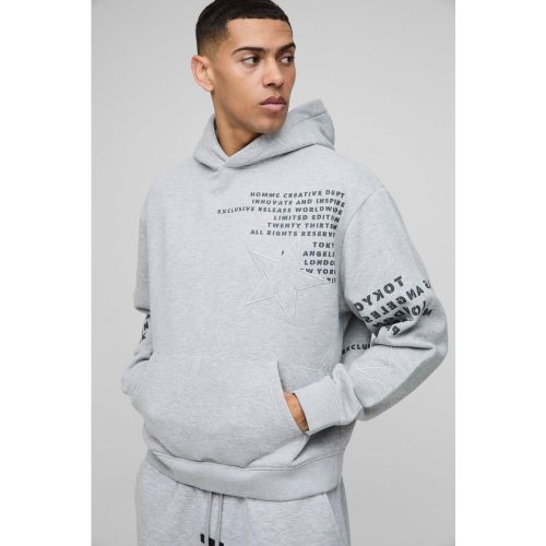 Sweat à capuche oversize imprimé étoile - S - Boohooman - Modalova
