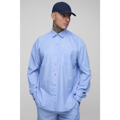 Tall - Chemise rayée en popeline - 2XL - Boohooman - Modalova