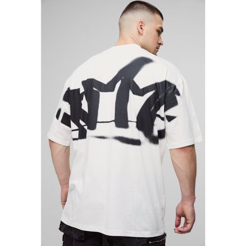 Tall" - T-Shirt Oversize À Imprimé Graffiti - M - boohoo - Modalova