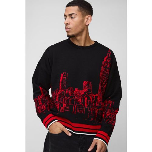 Pull oversize à imprimé jacquard - L - Boohooman - Modalova