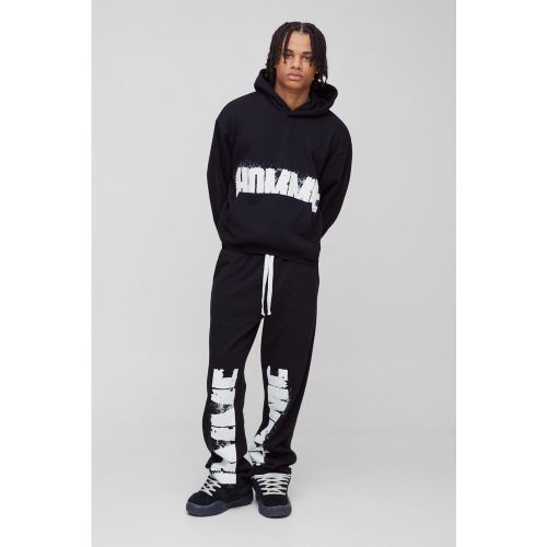 Survêtement oversize zippé avec sweat à capuche - M - Boohooman - Modalova