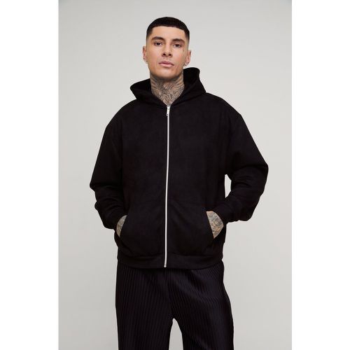 Tall - Sweat à capuche oversize zippé en faux daim homme - S - Boohooman - Modalova