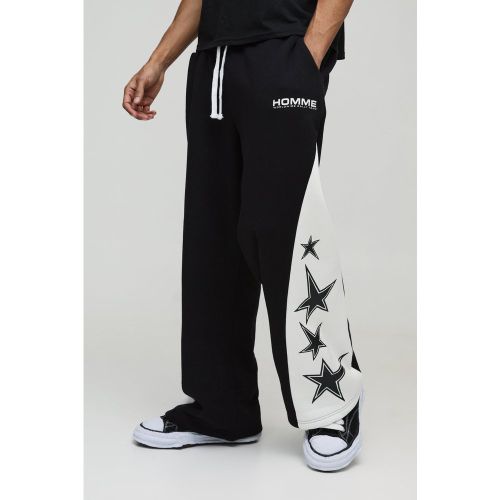 Jogging large à soufflet et étoiles - S - Boohooman - Modalova