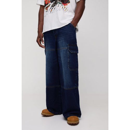 Jean Cargo Super Baggy Délavé - 30R - boohoo - Modalova