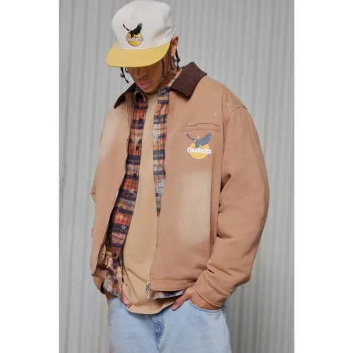 Veste de travail en twill à imprimé cool - S - Boohooman - Modalova
