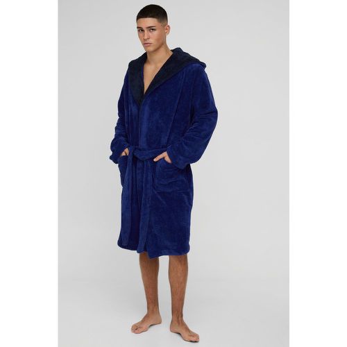 Robe De Chambre En Polaire À Capuche - S - boohoo - Modalova