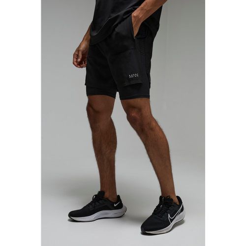 Short De Sport Stretch 2 En 1 À Slogan - Man Active - L - boohoo - Modalova