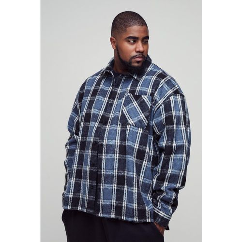 Grande Taille - Surchemise Oversize Fendue À Carreaux - Xxxl - boohoo - Modalova