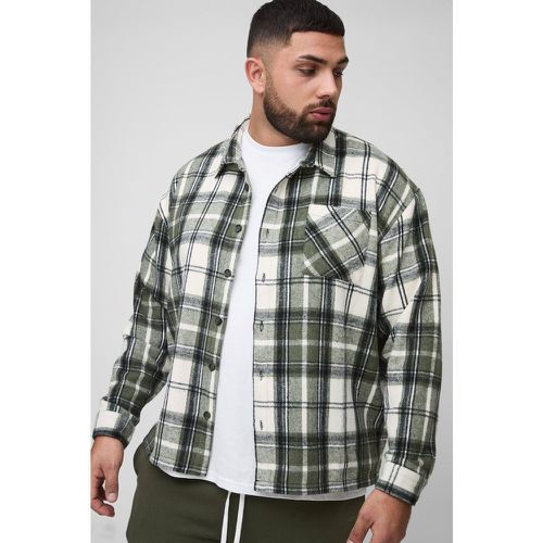 Grande taille - Surchemise oversize fendue à carreaux - XXXL - Boohooman - Modalova