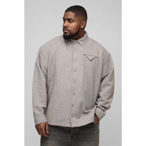 Grande taille - Surchemise brossée à chevrons - XXXL - Boohooman - Modalova