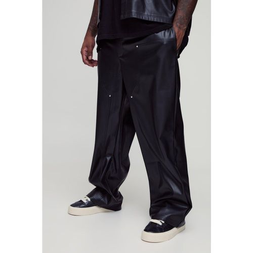 Grande Taille - Pantalon Large À Taille Fixe Et Empiècements Synthétiques - 44 - boohoo - Modalova