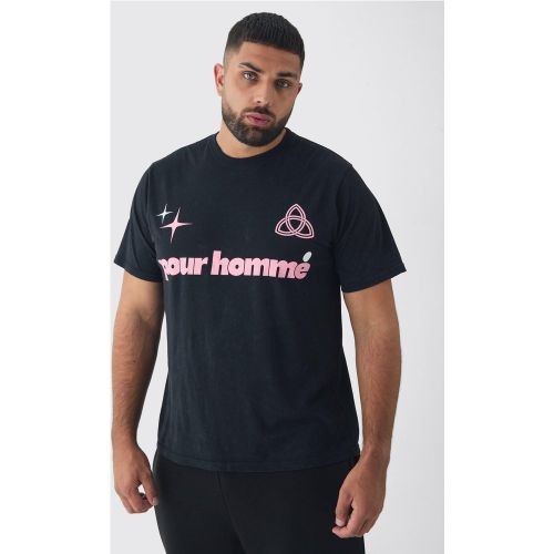 Grande taille - T-shirt délavé imprimé - XXXL - Boohooman - Modalova
