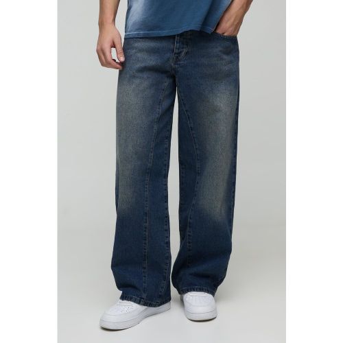 Jean baggy à empiècement contrastant - 28R - Boohooman - Modalova