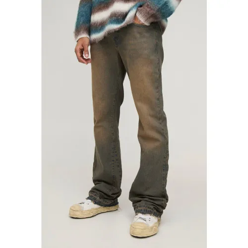 Jean flare à soufflet - 32R - Boohooman - Modalova