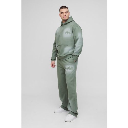 Tall - Survêtement oversize délavé à imprimé graffiti - S - Boohooman - Modalova