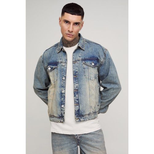 Tall - Veste oversize délavée en jean homme - S - Boohooman - Modalova