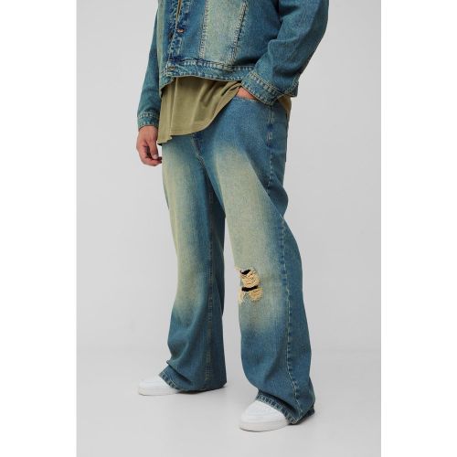 Grande taille - Jean flare teinté - 38 - Boohooman - Modalova