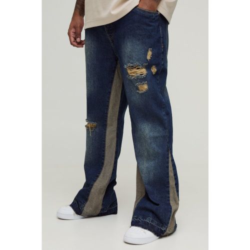 Grande taille - Jean flare slim délavé - 40 - Boohooman - Modalova