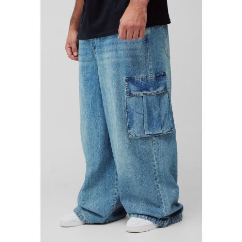 Grande taille - Jean cargo à détails pincés homme - 38 - Boohooman - Modalova