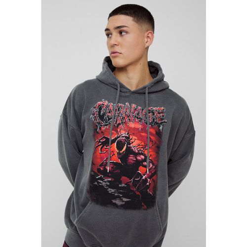 Sweat à capuche oversize délavé à imprimé Marvel homme - S - Boohooman - Modalova