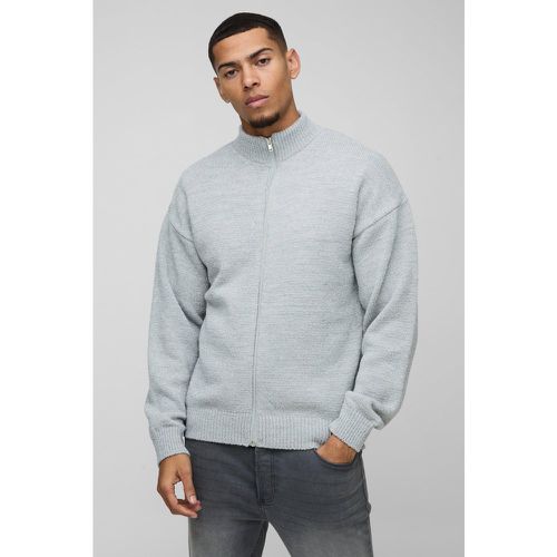 Pull large zippé en maille - S - Boohooman - Modalova