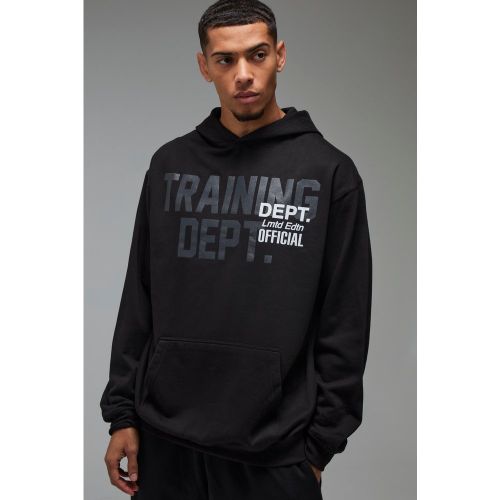 Sweat à capuche oversize à imprimé training - S - Boohooman - Modalova