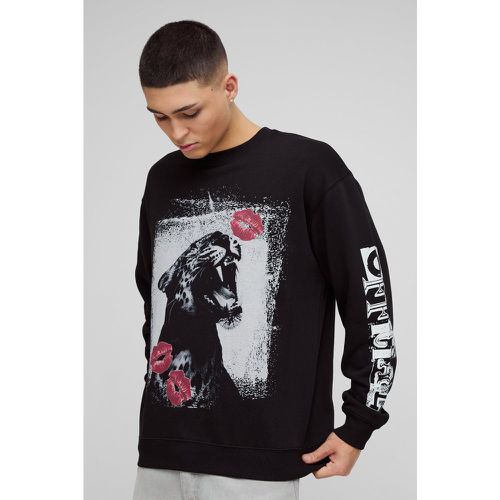 Sweat oversize à imprimé guépard homme - S - Boohooman - Modalova