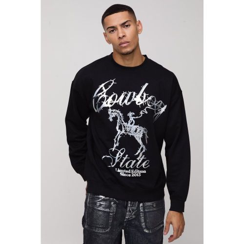 Sweat oversize imprimé - S - Boohooman - Modalova