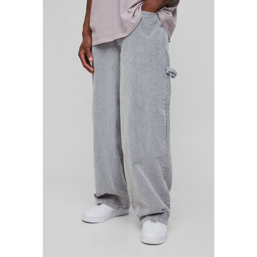 Pantalon Charpentier Baggy Délavé En Velours Côtelé - 32R - boohoo - Modalova