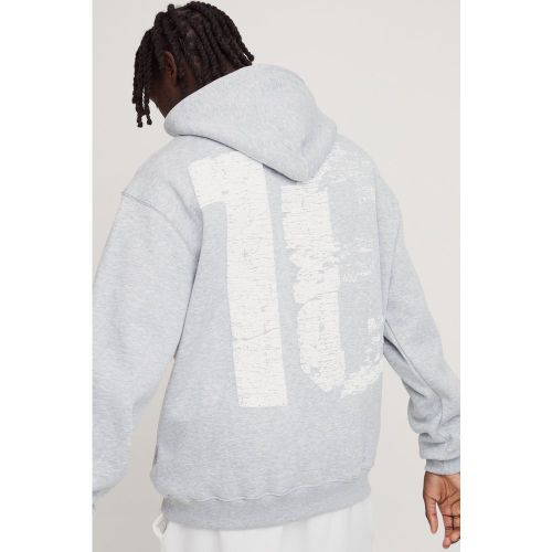 Sweat à capuche oversize universitaire imprimé - S - Boohooman - Modalova