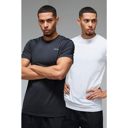 Lot De 2 T-Shirts De Sport À Manches Raglan - Man Active - L - boohoo - Modalova