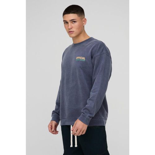 Sweat oversize délavé - Official - S - Boohooman - Modalova