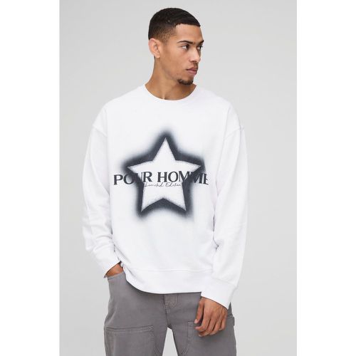 Sweat oversize à imprimé étoile homme - S - Boohooman - Modalova