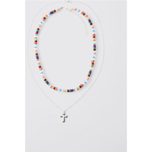 Collier perlé à chaînes multiples - ONE SIZE - Boohooman - Modalova