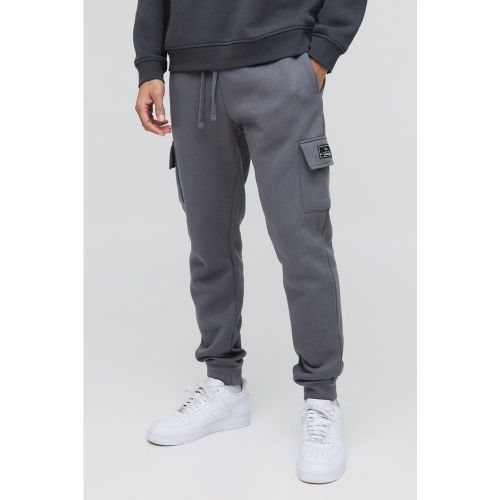 Jogging cargo slim épais à logo - MAN - S - Boohooman - Modalova