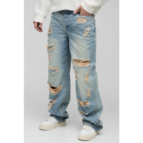 Jean large délavé - 28R - Boohooman - Modalova