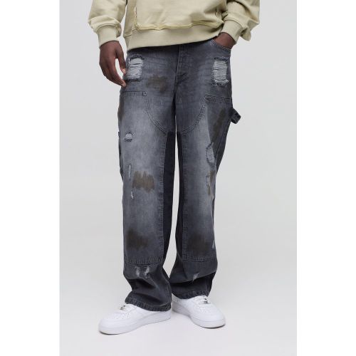 Jean charpentier baggy délavé - 28R - Boohooman - Modalova
